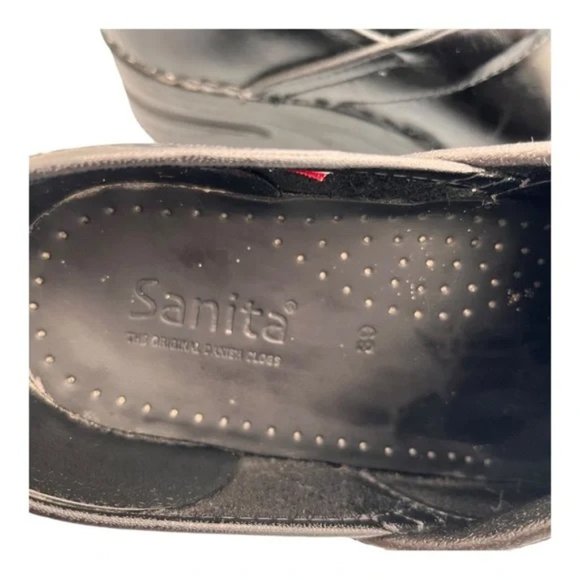 Sanita Black Professional Patent Danish Clog Size EU39 US 8.5/9 - Picture 7 of 8